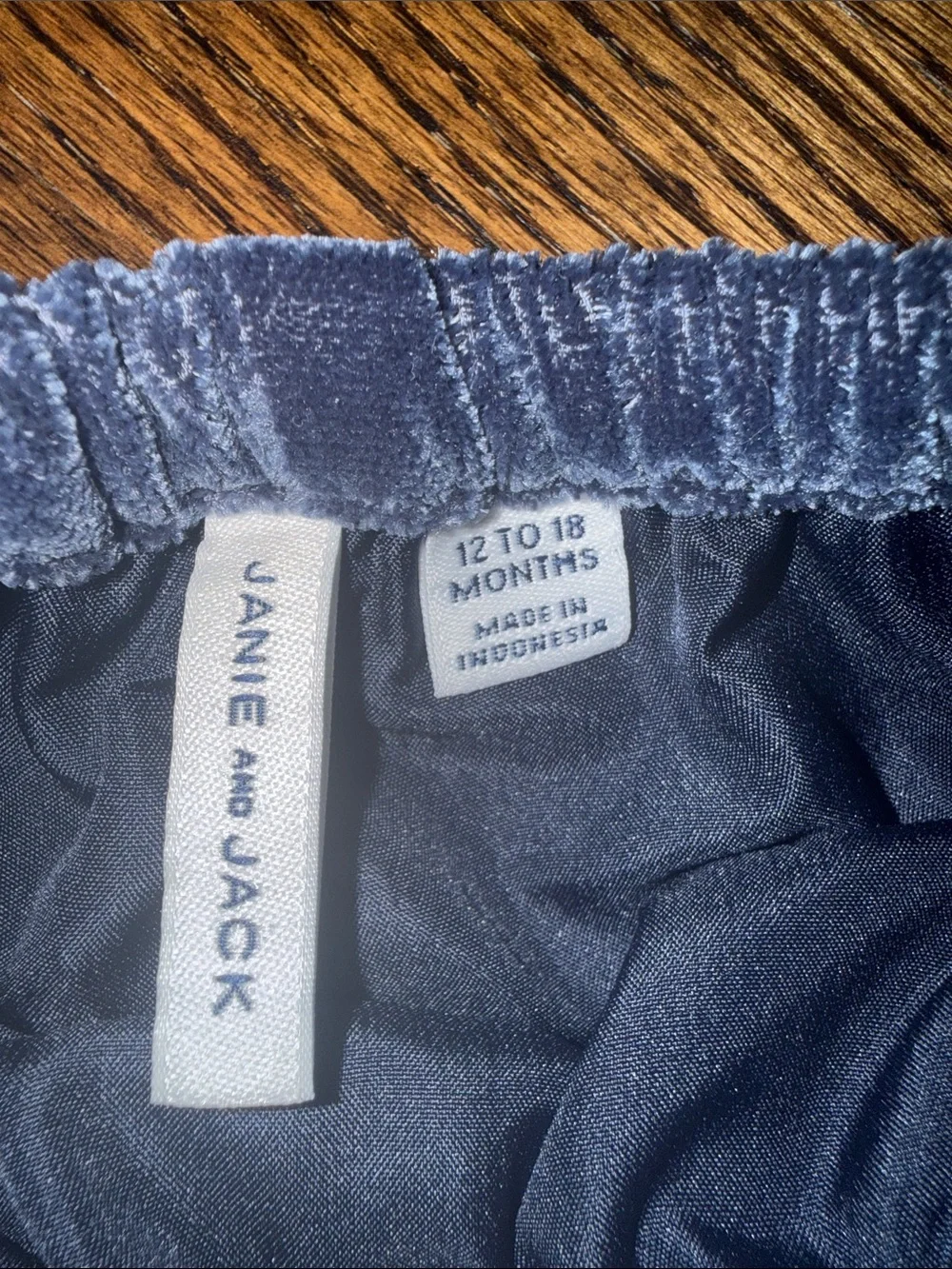 Navy Velvet Ruffle-Trim Matching Set 12-18 Months